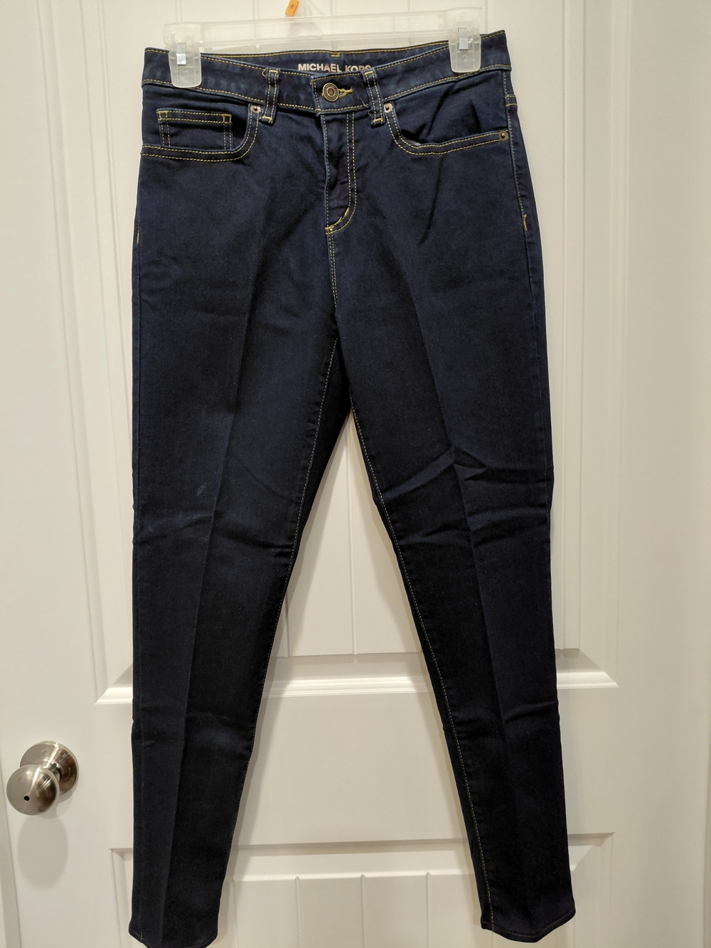 Michael Kors Navy Skinny Jeans with Contrast Stitching